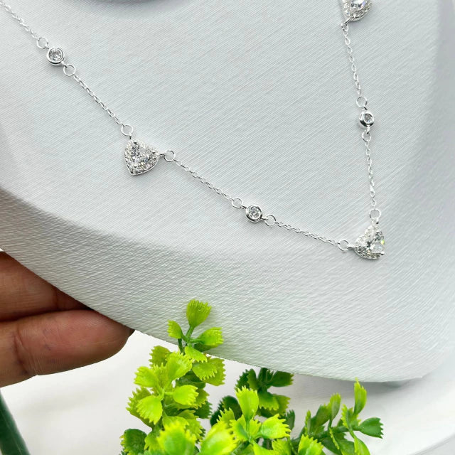COLAR CHOKER CORAÇÕES ZIRC TRANSP