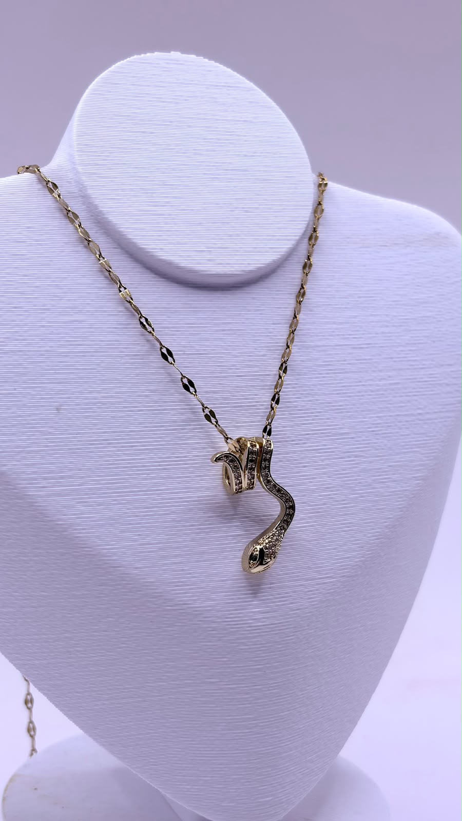 COLAR INOX DOURADO COBRA CRAVEJADA