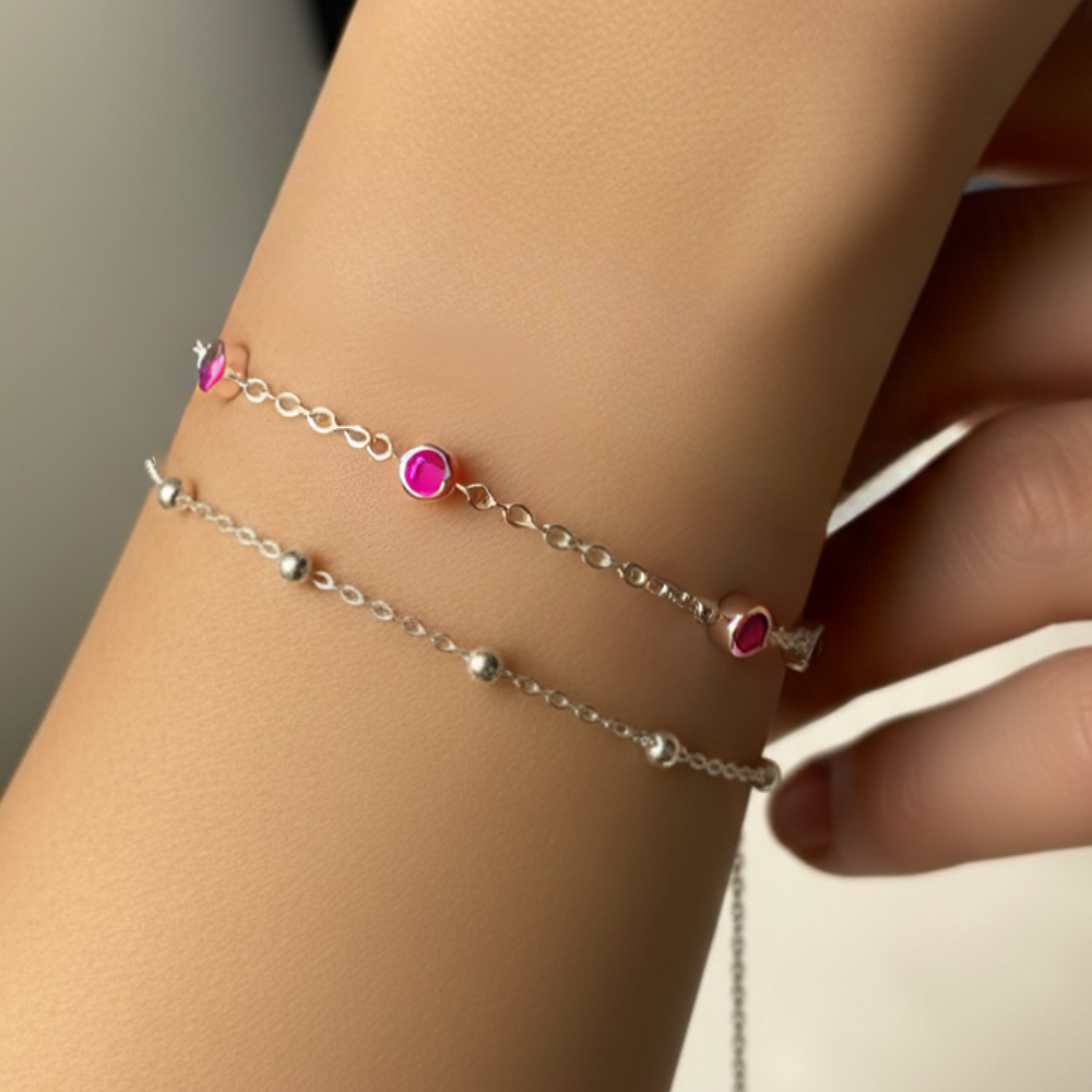 PS DUPLA ZIRCONIA ROSA CORAÇÃO/PEDRINHAS E BOLAS