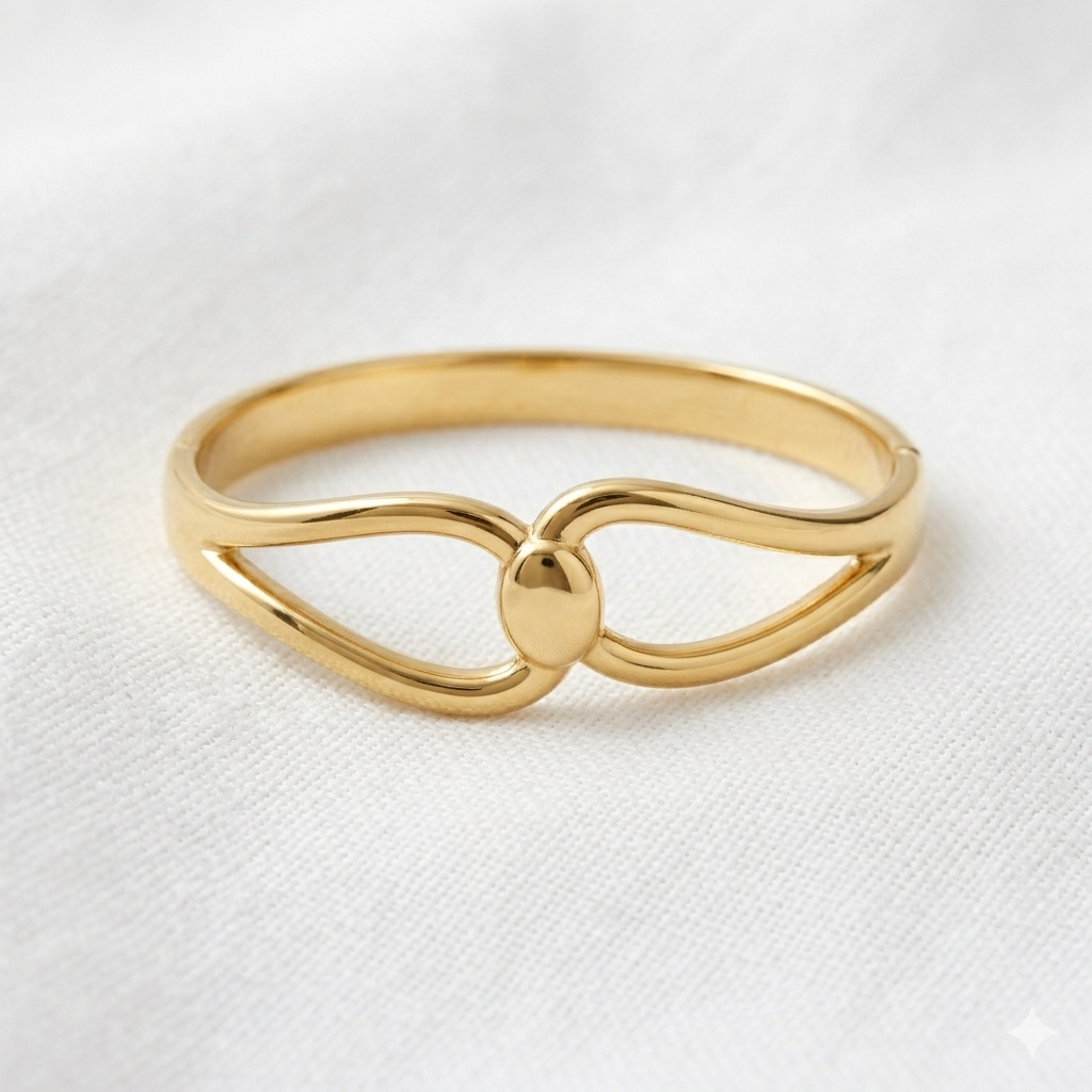 BRACELETE OVAL 2 INOX DOURADO