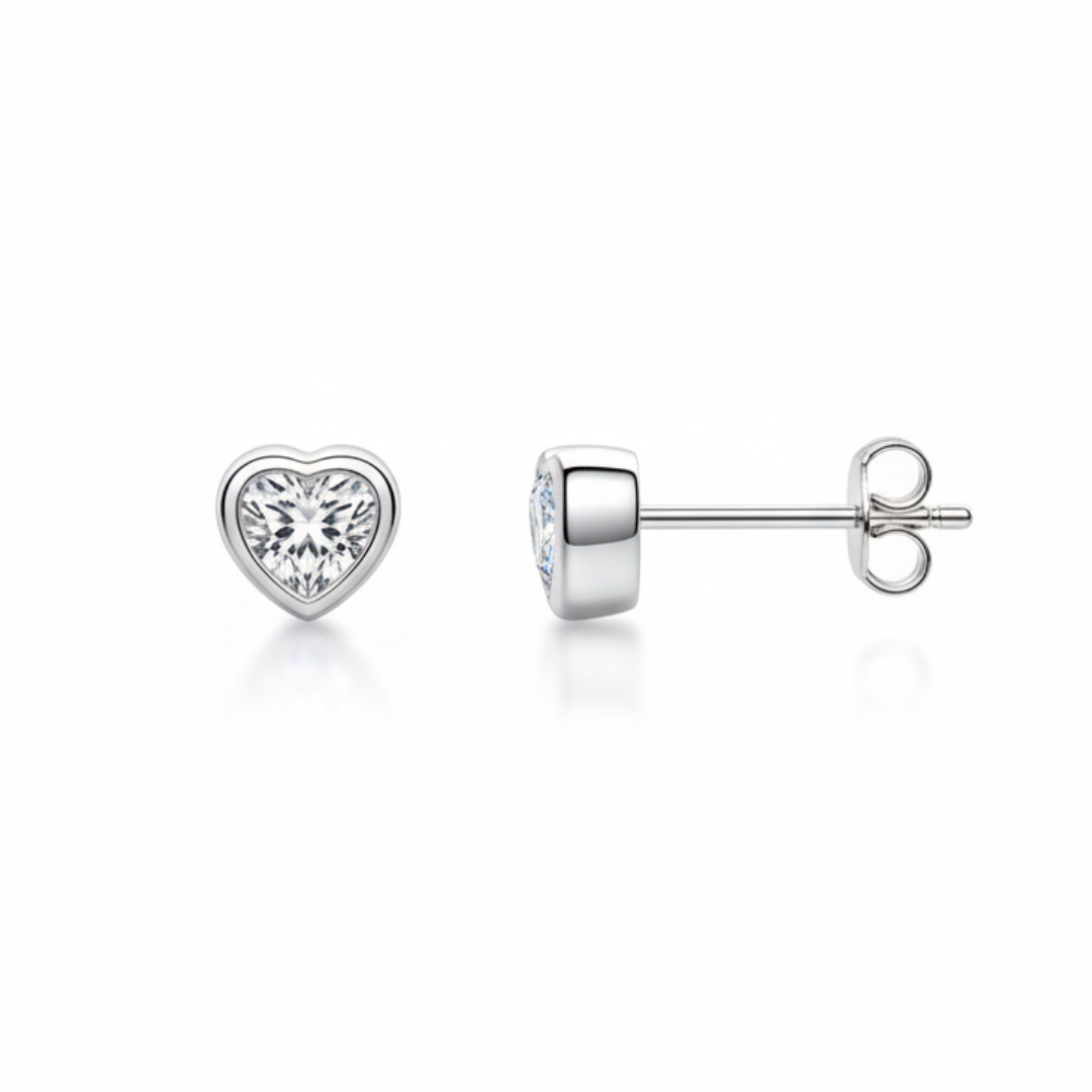 BRINCO ZIRCONIA CORAÇÃO EMBUTIDO