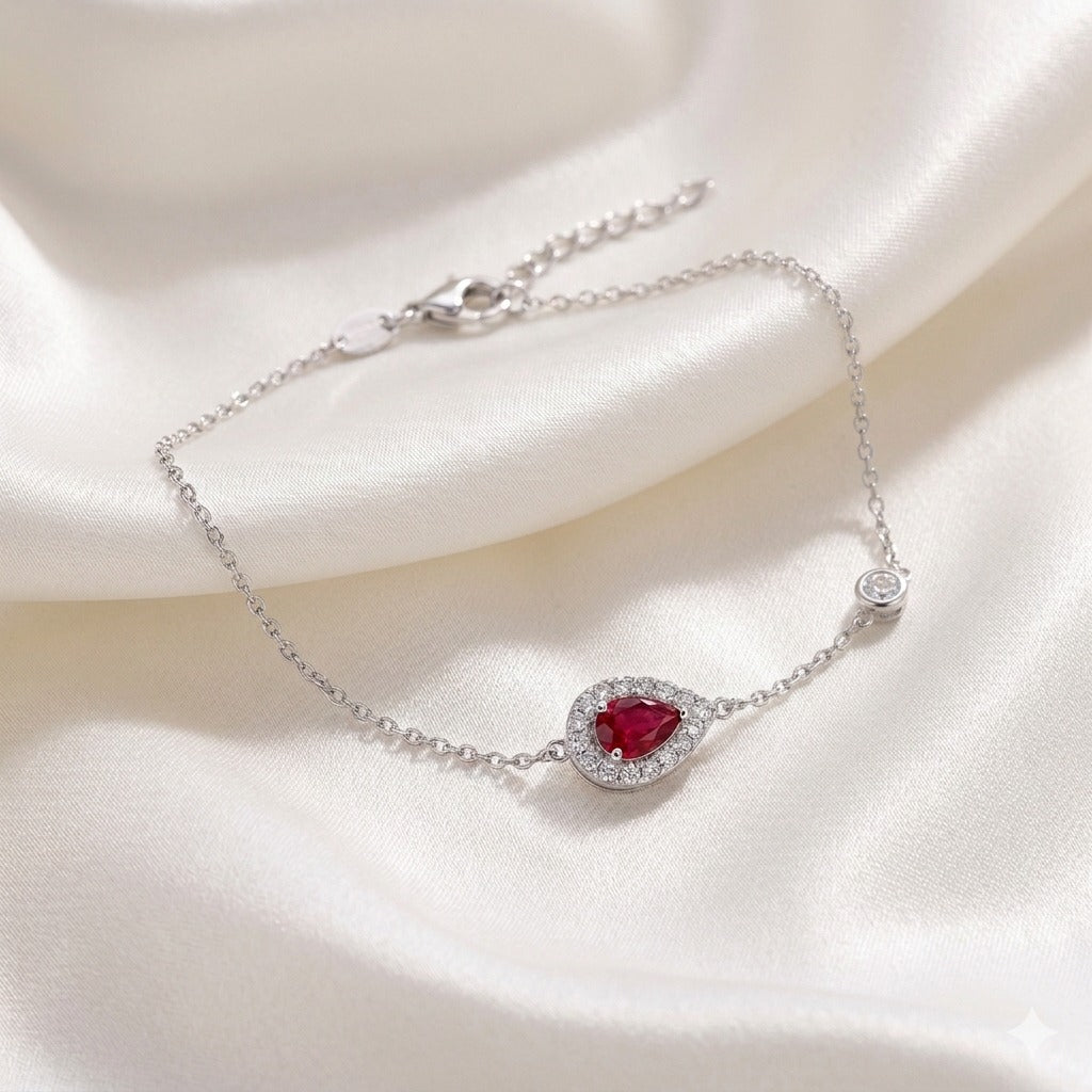 TORNOZELEIRA GOTA ZIRCONIA ROSA