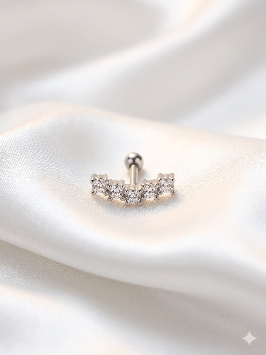 PIERCING ORELHA HELIX AÇO INOX PRATA
