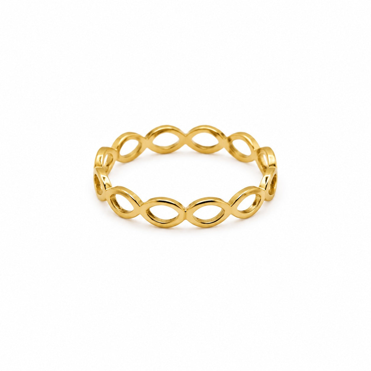 ANEL APARADOR INFINITOS INOX DOURADO 316L