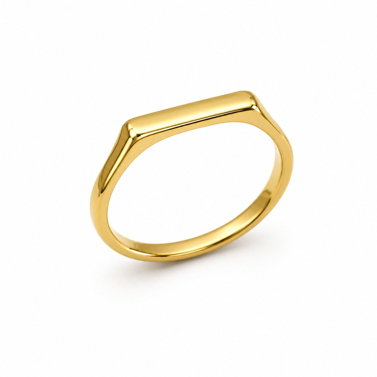 ANEL BASE QUADRADA INOX DOURADO 316L