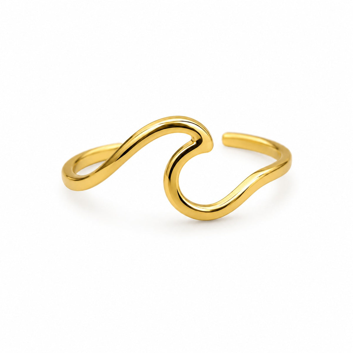 ANEL ONDA INOX DOURADO 316L