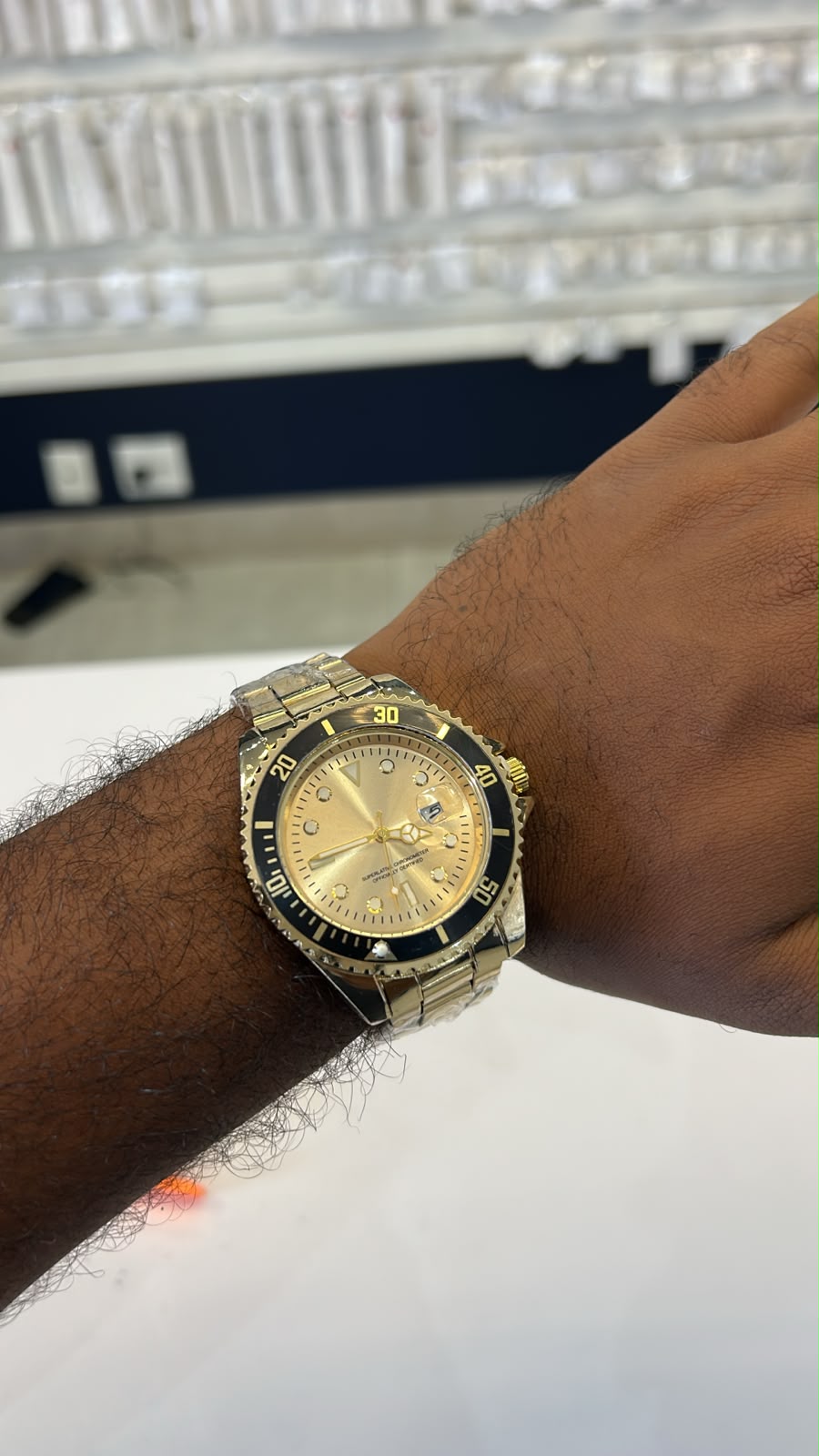 Relógio Masculino Dourado/Preto Luxo