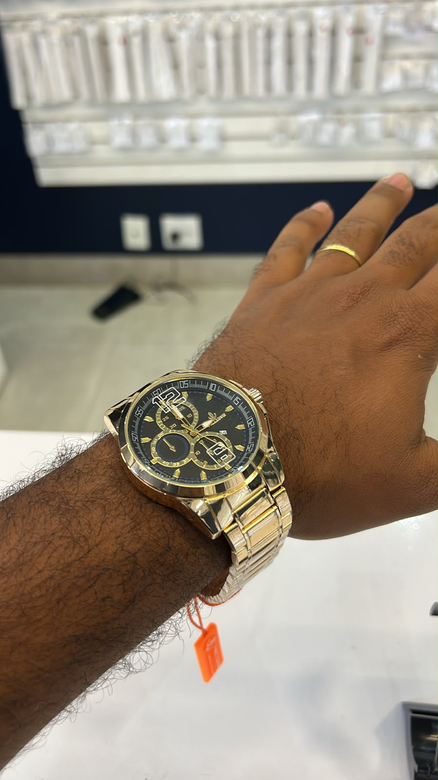 Relógio Masculino Dourado/Preto Italiano