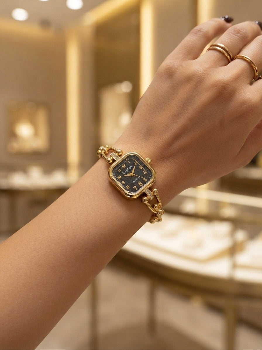 Relógio Feminino Pulseira de ELOS LUXO