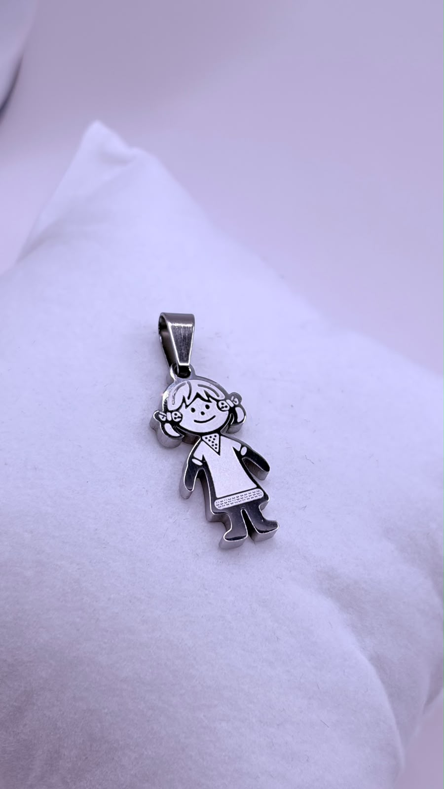 PINGENTE INOX PRATA MENINA