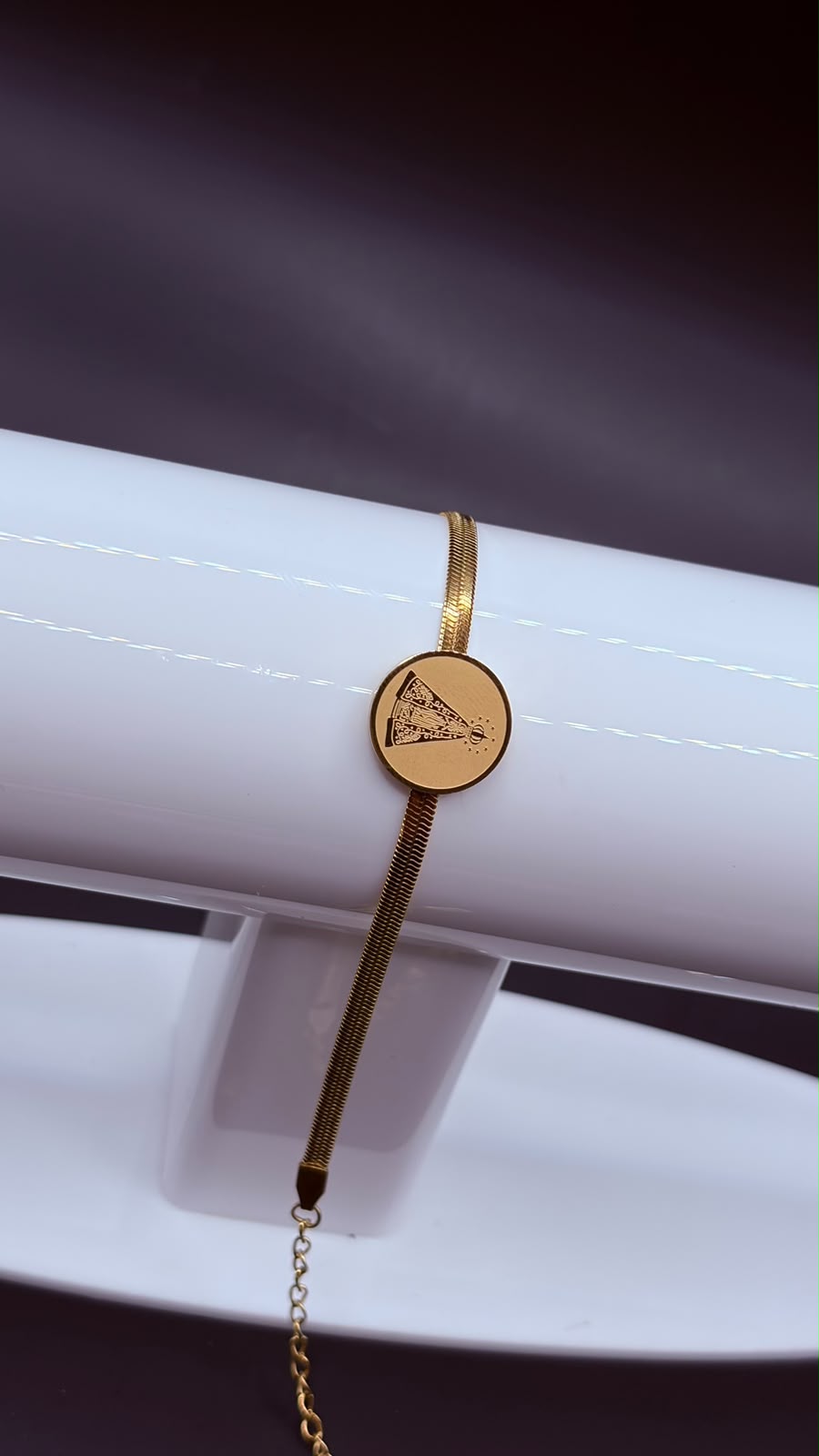 PULSEIRA LAMINADA NOSSA SENHORA INOX GOLD