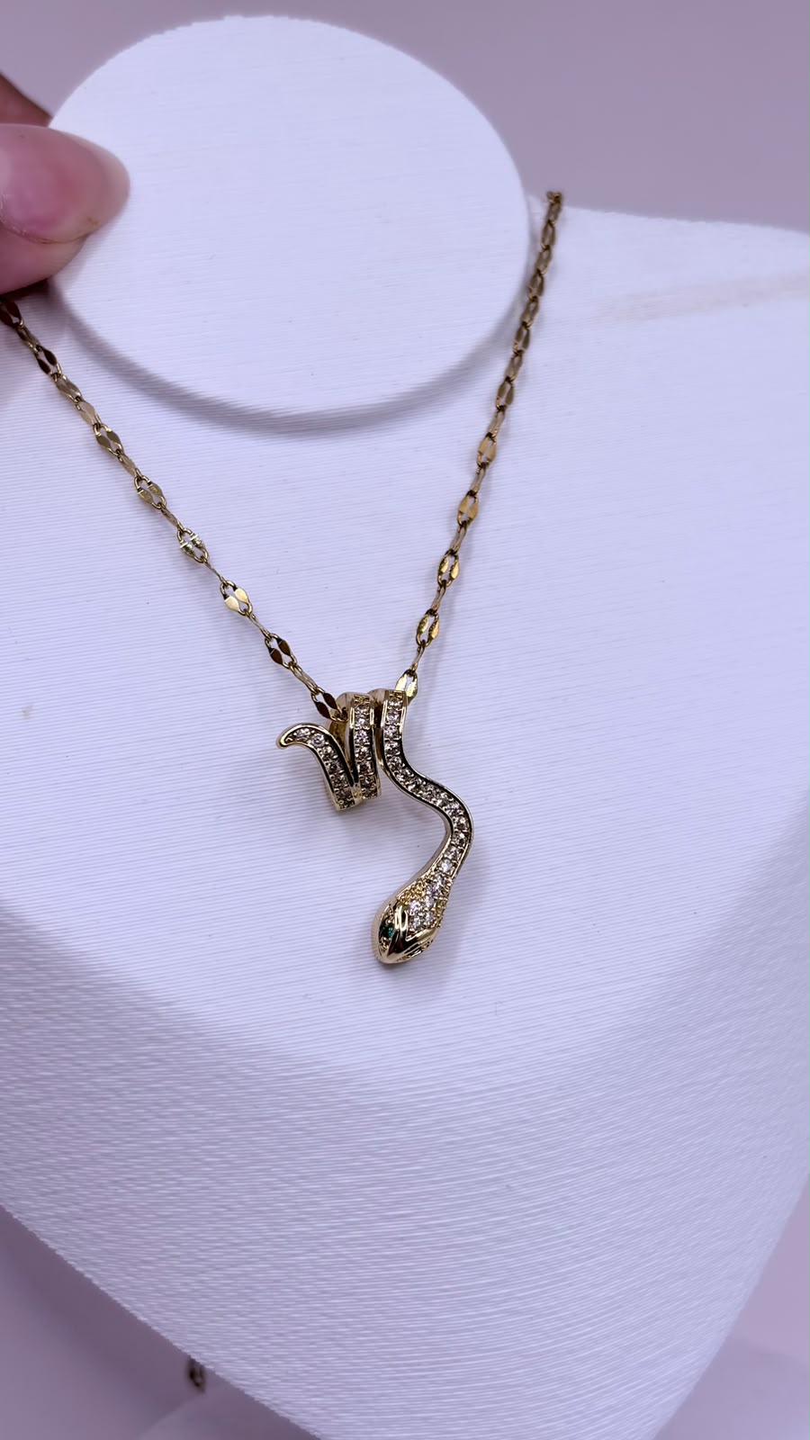 COLAR INOX DOURADO COBRA CRAVEJADA