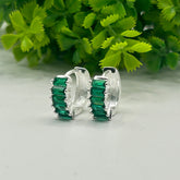 BRINCO ARGOLA COM PEDRA VERDE G