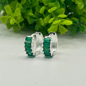 BRINCO ARGOLA COM PEDRA VERDE G