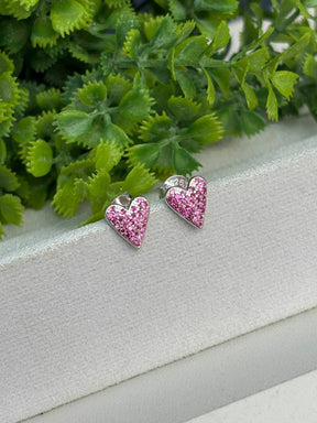 BRINCO CORAÇÃO CRAVEJADO ROSA