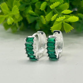 BRINCO ARGOLA COM PEDRA VERDE G