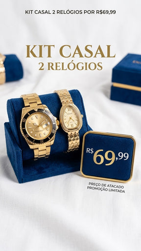 KIT CASAL 2 RELÓGIOS