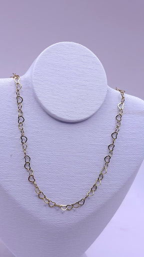 COLAR ELO CORAÇÕES INOX DOURADO