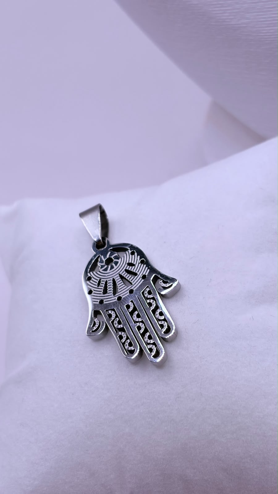 PINGENTE MAO DE FATIMA INOX PRATA E DOURADO