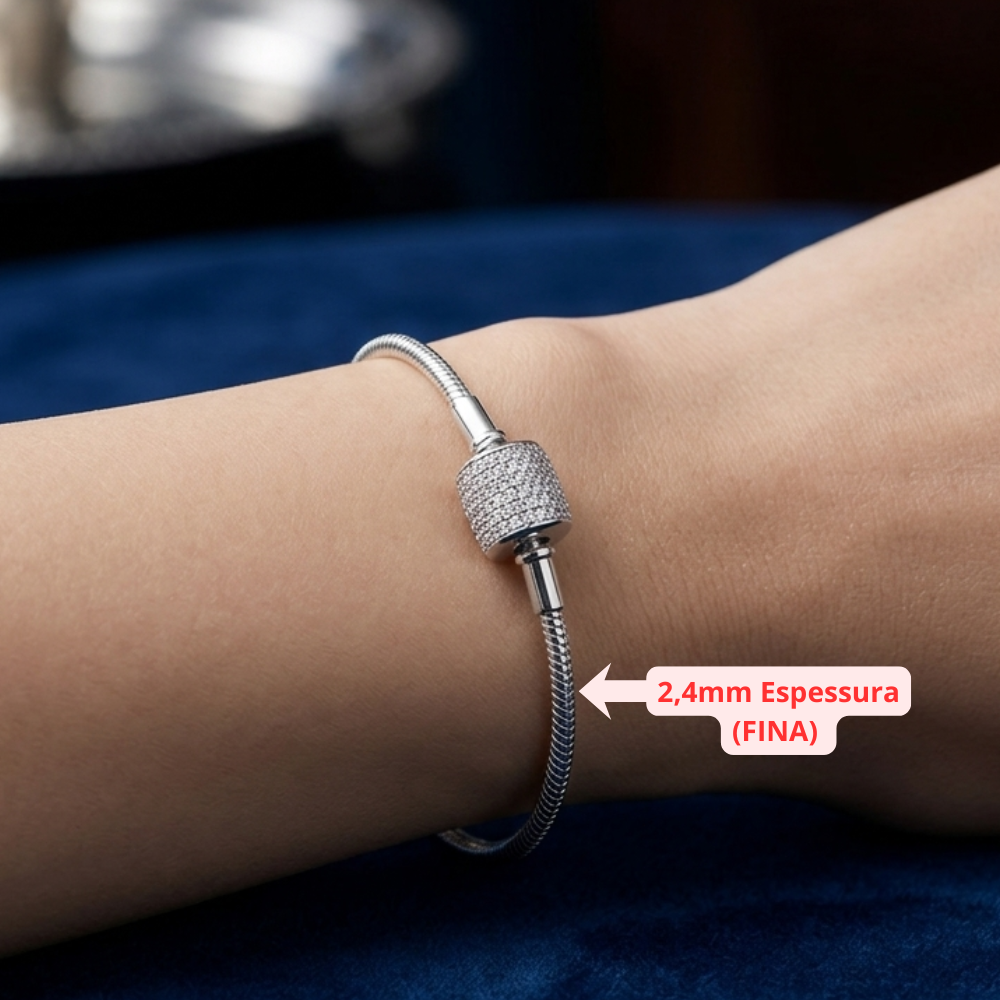 PULSEIRA PANDORA FECHO CILINDRO CRAVEJADO 2,44MM