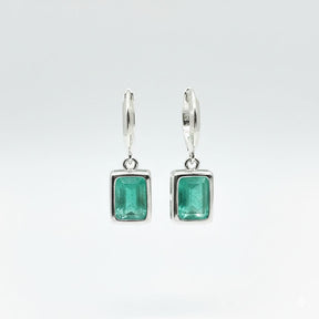 BRINCO ARGOLA PEDRA VERDE AGUA PEND