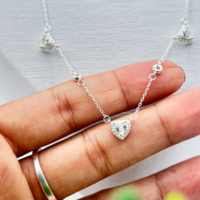 COLAR CHOKER CORAÇÕES ZIRC TRANSP