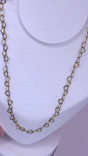 COLAR ELO CORAÇÕES INOX DOURADO