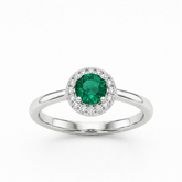 ANEL ZIRCONIA REDONDA VERDE ESMERALDA