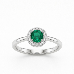 ANEL ZIRCONIA REDONDA VERDE ESMERALDA
