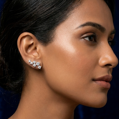 BRINCO EARCUFF ZIRCONIAS REDONDAS