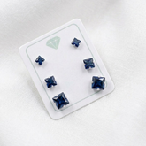 TRIO ZIRCONIA QUADRADA AZUL ESCURO