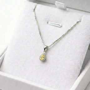 COLAR ZIRCONIA ITALIANA FORMATO GOTA AMARELA