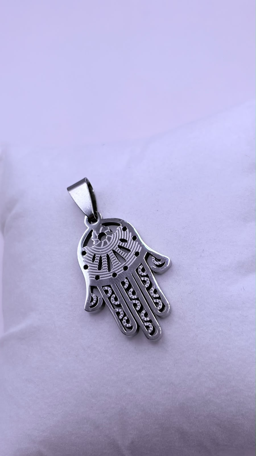 PINGENTE MAO DE FATIMA INOX PRATA E DOURADO