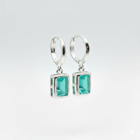 BRINCO ARGOLA PEDRA VERDE AGUA PEND