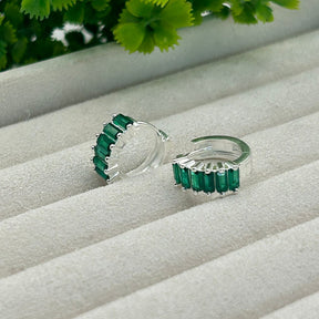 BRINCO ARGOLA COM PEDRA VERDE G