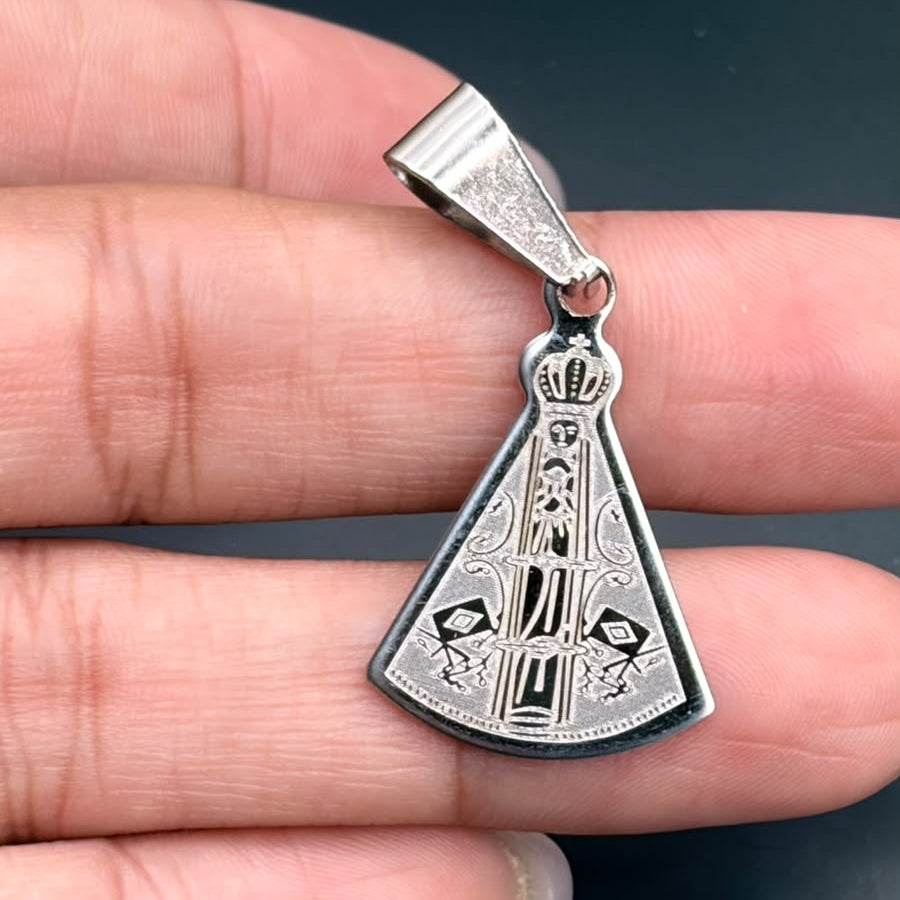 PINGENTE INOX PRATA NOSSA SENHORA