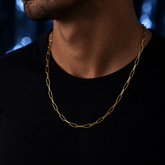 COLAR INOX DOURADO MASCULINO 60CM