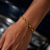 PULSEIRA INOX DOURADO MASCULINO GROSSA