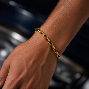 PULSEIRA INOX DOURADO MASCULINO GROSSA