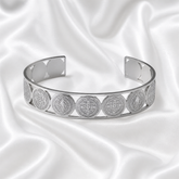 BRACELETE SÃO BENTO MEDALHAS INOX PRATA