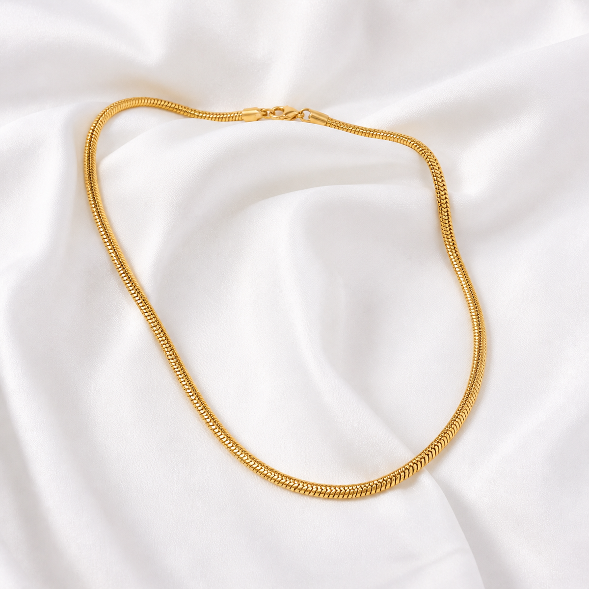 COLAR INOX DOURADO FEMININO LACRAIA 45CM