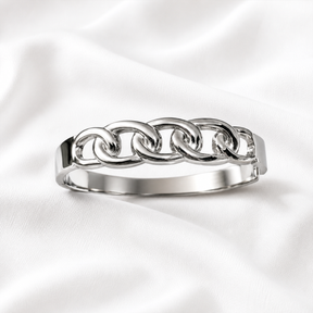 BRACELETE 5 ELOS INOX PRATA