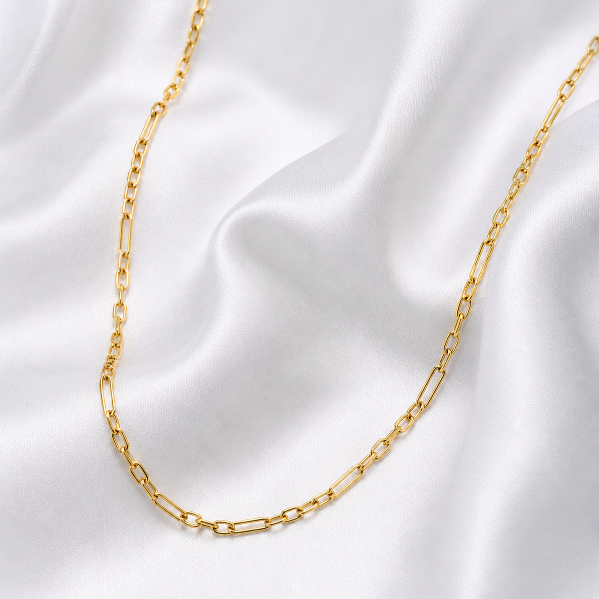 COLAR INOX DOURADO ELO 3X1 FEMININO 45CM