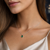 COLAR ZIRCONIA GOTA INGLESA VERDE AGUA