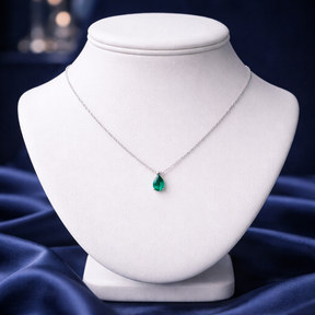 COLAR ZIRCONIA GOTA INGLESA VERDE AGUA