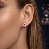 BRINCO GOTA LUXO ROSA P ZIRC PENDURADA