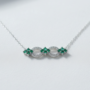 COLAR INFINITO COM FLORES VERDE