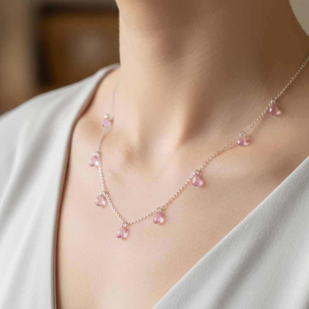 COLAR CHOKER ZIRCONIAS OVAIS ROSAS