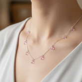 COLAR CHOKER ZIRCONIAS OVAIS ROSAS