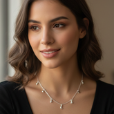 COLAR CHOKER PRATA LUA E ESTRELA